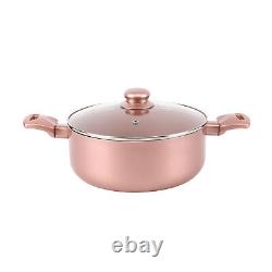 Elegant 8pc Rose Gold Cookware Set Healthier Cooking with Style