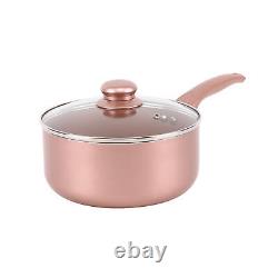 Elegant 8pc Rose Gold Cookware Set Healthier Cooking with Style