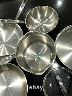 Emeril Stainless Steel 7 Piece Copper Core Cookware Set Of Pans & Pots & Lids