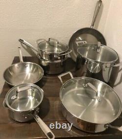Emeril by All Clad 11 PC SET Stainless Steel Copper Core Cookware Pots Pans