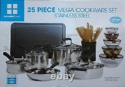 Essential Home 25-Piece Stainless Steel Cookware Set