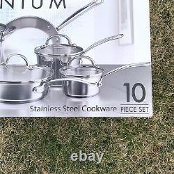 Farberware Millennium 10-Piece Stainless Steel Cookware Set New