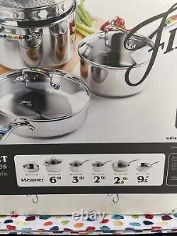 Fiestaware 10 Piece Stainless Steel Cookware Set Masquerade Fiesta Multi Color