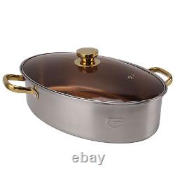 Fish Steam Pot Oval 304 Stainless Steel Multi Use Cookware For Seafood With