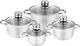 Florina 5K3939 Pablo Stainless Steel Cookware Set, 8 Pieces, Induction, 4 4 Lids
