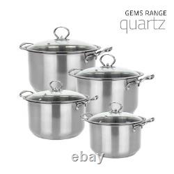 Gems range Stockpot Set 4pc SQ Professional Gems Metallic Cookware Set Indulge
