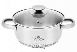 Gerlach First Set Of Pots 10 Pcs Cookware Stockpot Stewpots Glass Lids Pot New