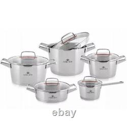 Gerlach Superior Set Of Pots 10 Pcs Cookware Stockpot Stewpots (r1.3)