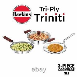 Hawkins Tri Ply Stainless Steel Cookware Set, Tawa, Wok, Fry pan Induction