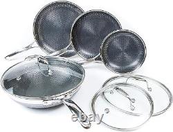 HexClad 7 Piece Set, Stainless Steel Non-Stick Cookware, PFOA-Free