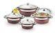 Indien Stainless Steel Handi with lid Cookware set of 4 Red