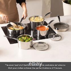 Induction Cookware Set, Karaca Pekka, Stainless Steel, 8 Pc, Anthracite Silver