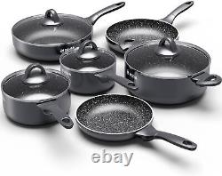 Induction Hob Pan Set, Pots and Pans Set Nonstick 10 Piece, Non Stick Cookware