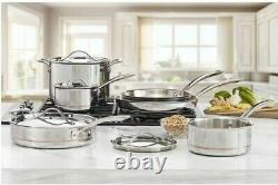 Kirkland Signature 10-piece Set 5-ply Clad Stainless Steel Cookware Pots & Pans