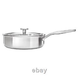 KitchenAid Multi-Ply Stainless Steel 3ply 24cm Skillet with Lid