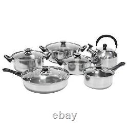 Kitchen Cookware Sets Long Handle Stainless Steel Saucepan Soup Pot Practical