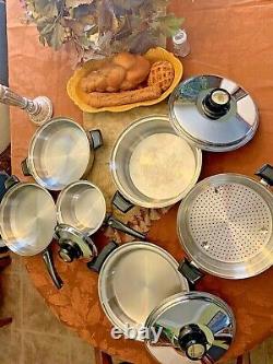 Kitchen Craft West Bend USA Waterless Stainless Cookware LOT Pot Pan 9 PCS SET
