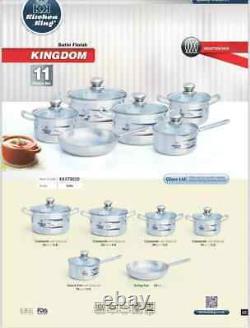 Kitchen King Kingdom Set Frying Pan, Pots, Casserole Cookware 11 Pieces Set