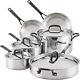 Kitchenaid 5-Ply Clad Stainless Steel Cookware Pots and Pans Set, 10 Piece, Poli