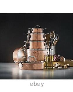Lagostina Copper Hand Hammered Design Cookware Set, 12-pc NEW IN BOX