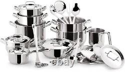 Lagostina Sfiziosa Battery Of Cookware 24 Pieces Stainless Steel 18/10 Duct