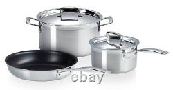 Le Creuset 3-Piece cookware Set Triply 3-ply Stainless Steel, 5381000010001