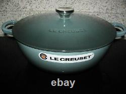 Le Creuset Ocean Blue Cast Iron Soup Pot 4-1/4 Qt #26 with Stainless Steel Knob