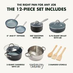 Lima Hard Anodized Healthy Ceramic Nonstick 12 Piece Cookware Pots and Pans