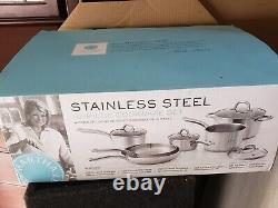 Martha Stewart 10pc Cookware Set, Stainless Steel New