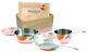 Mauviel M'150s 5 Piece Copper Cookware Set Cast Stainless Handles Wooden Crate