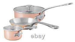 Mauviel M'3s 5 Piece Copper Stainless Steel Handle Cookware Set 7700.05 NEW