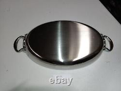 Mauviel M'Cook 2.6mm Oval Pan With Cast Stainless Steel Handle, 13.8-In