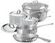 Mauviel M'cook 5 Ply Stainless Steel 9 Piece Cookware Set with Cast SS Handle
