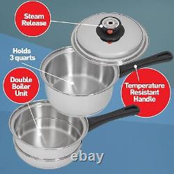 Maxam 17 Piece Waterless Cookware Set, Stainless Steel
