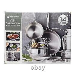 Member's Mark 14 Piece Tri-Ply Stainless Steel Cookware Set with Lids