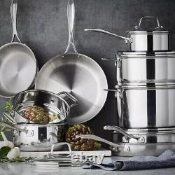 Member's Mark Tri-Ply Clad 14 Piece Cookware Set 18/10 Stainless Steel FREESHIPP