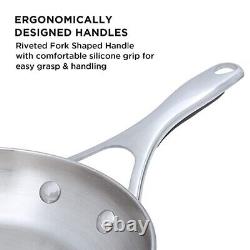 Meyer Select Nickel Free Stainless Steel Frypan+Kadhai/Wok 3-Piece Cookware Set