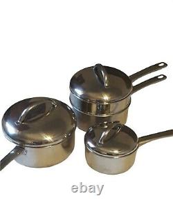 Meyer Stainless Steel Cookware 7 pc Set Saucepans lids steamer Meyersteel