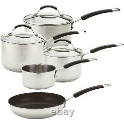 Meyer Stainless Steel Cookware Set, Frying Pan, Saucepan, Induction Set, 5 Piece