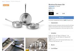 Misen Cookware 5-piece Stainless Steel Cookware Pan Set
