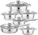 Motti 12-Piece Stainless Steel Cookware Set by Velaze Complete Kitchen Ensembl