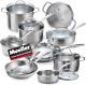 Mueller Pots and Pans Set 17-Piece, Ultra-Clad Pro Stainless Steel Cookware Set