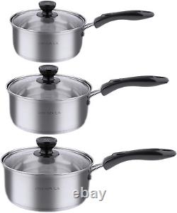 Multi-Size 6 Piece Stainless Steel Pot Set, Pots and Pans Set, Cookware Sets Kit