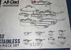 NEW All Clad D3 Stainless Steel 14 Pc. Cookware Set Made in USA New Sealed