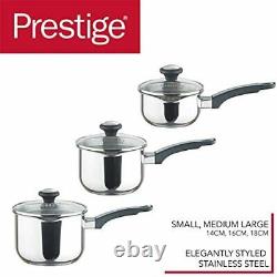 NEW Everyday 3pc Saucepan Set With Lids Stainless Steel UK Seller