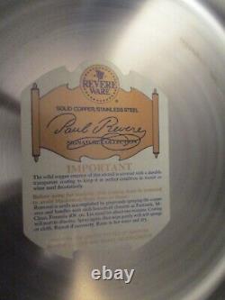 NEW Vintage Paul Revere Ware Signature Copper Pot 4 qt Buffet Casserole NOS