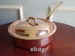New 8 Mauviel 1830 Copper Saute Pan Lid Stainless Steel Lined 2.3mm France