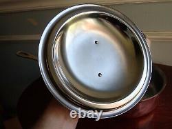 New 8 Mauviel 1830 Copper Saute Pan Lid Stainless Steel Lined 2.3mm France