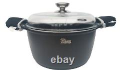 New Cookware Titanium Casserole pot with stainless steel silver and glass lid