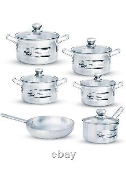 New Kitchen King Kingdom Set Pots, Frying Pan & Casserole Cookware 11 Piece Set